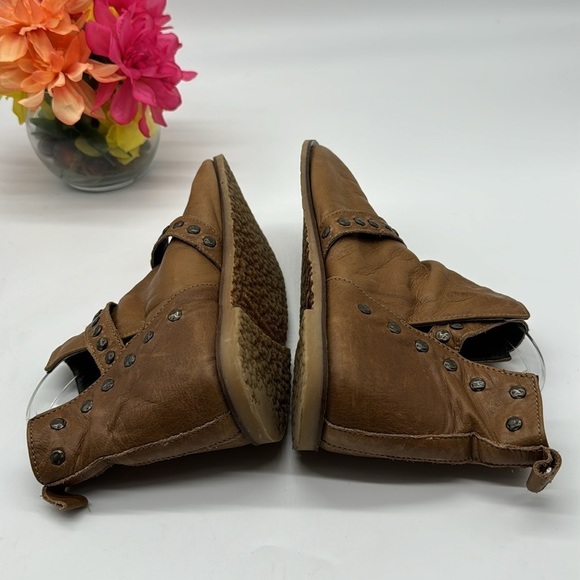 Musse & Cloud Anthropologie Brown Leather Ankle Boots Size 9 MCA6016 - Picture 4 of 8